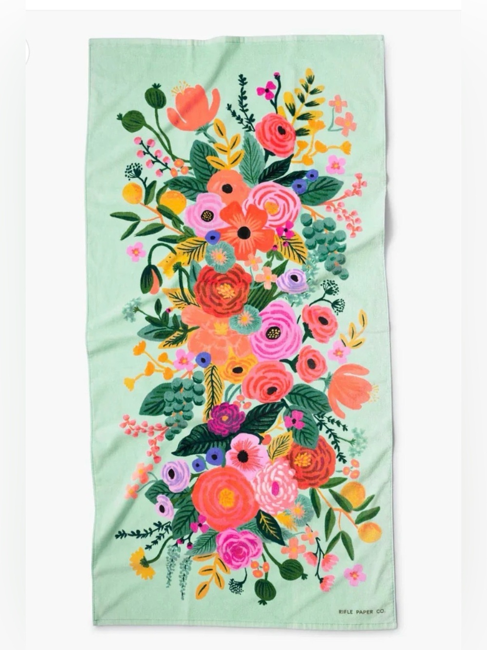 Rifle Paper Co. floral multicolor Garden Party Beach Towel NWT